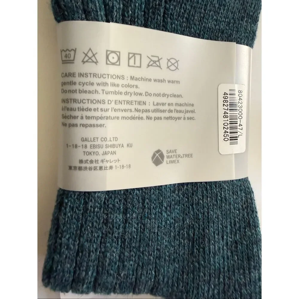 Anonymous ISM Socks Crew Made in Japan Cashmere Blend One Size Fits Most